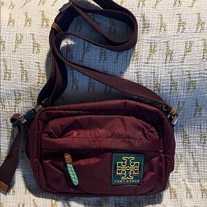 Tory Burch Sport Burgundy Bag crossbody ripstop nylon